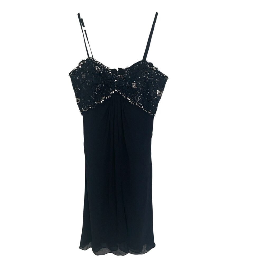 Tadashi Collection Womens Dress Sz 14 S100% Silk Rhinestone Sequin Prom Event